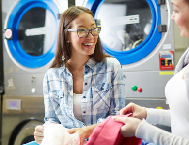 Student Laundry Girl In Laundromat 600X600